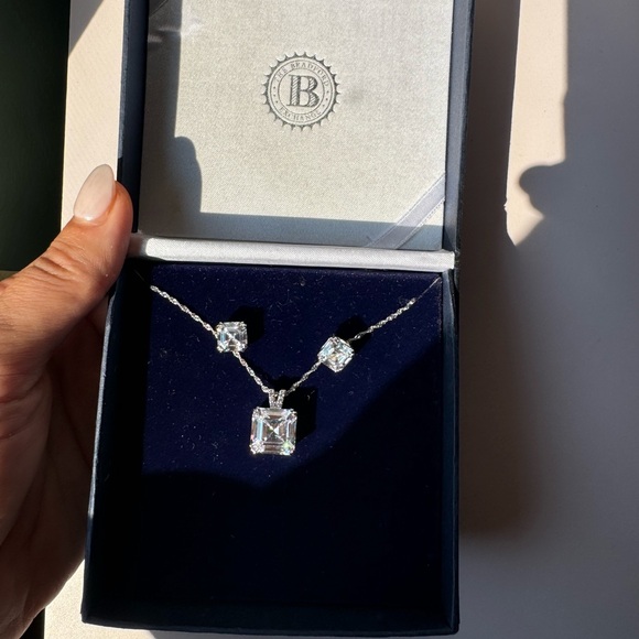 Necklace & Earrings  Gorgeous Sterling Silver CZ Bradford Gift Exchange - Picture 3 of 6
